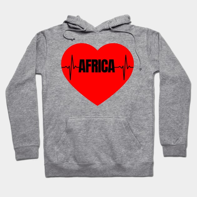 Africa Heartbeat, Heart Hoodie by UrbanLifeApparel